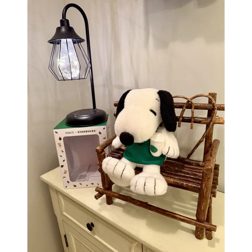 Starbucks Peanuts Collab Snoopy Barista Plush 2026 Limited Edition White Green